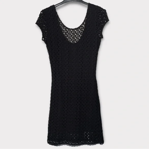 Free People Zanna Amhurst Black Crochet Dress Womens Medium - Picture 6 of 13
